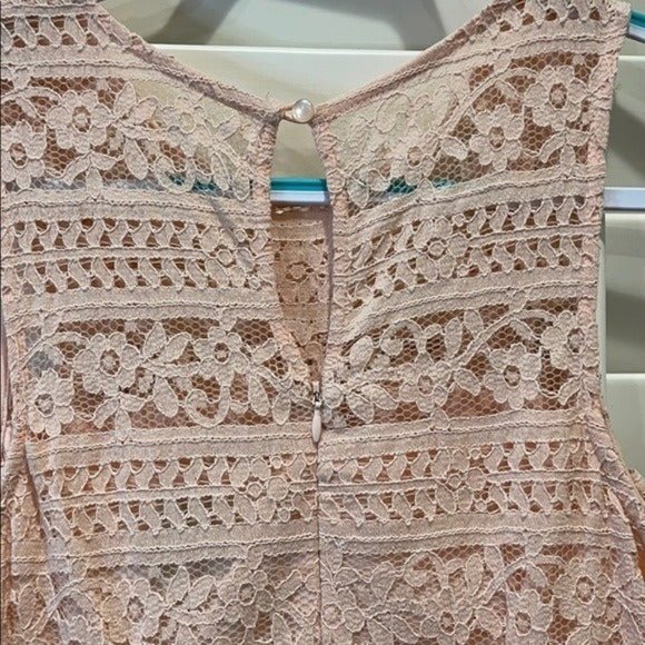 Disney Princess Girls Midi Dress Peach Floral Lace Cottagecore Retro Vibes Sz M - Picture 5 of 9